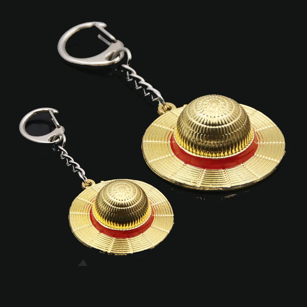 One Piece Metal Straw Hat Keychain – Stylish Cosplay Accessory & Collectible Gift!