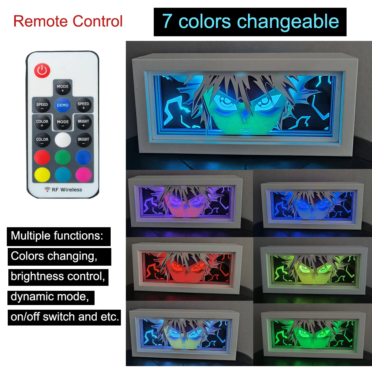 One Piece 3D Light Box – Remote Control, Multi-Color LED, Perfect Room Decor & Gift!